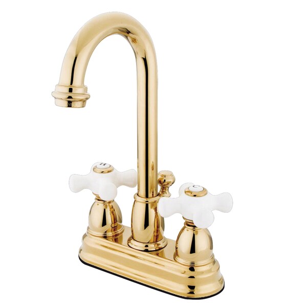 Kingston Brass 4" Centerset Bathroom Faucet, Polished Brass KB3612PX - main